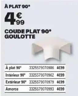 Brico Dépôt COUDE PLAT 90° GOULOTTE offre