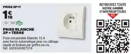 Brico Dépôt PRISSE BLANCHE 2P + TERRE offre