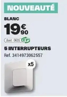 Brico Dépôt 5 interrupteurs offre