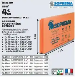 Brico Dépôt SOPREMA Panneau polystyrène extrudé offre