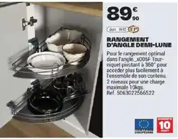 Brico Dépôt RANGEMENT D'ANGLE DEMI-LUNE offre