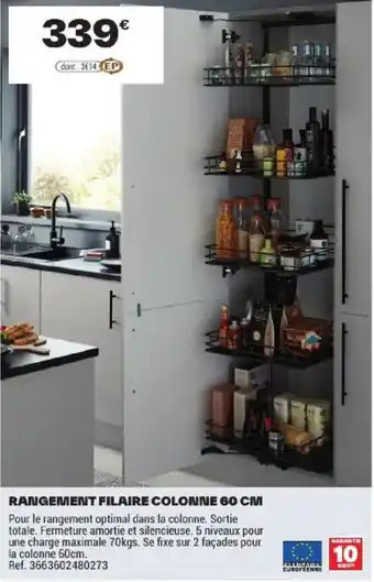 RANGEMENT FILAIRE COLONNE 60 CM