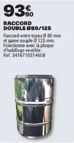 Brico Dépôt Raccord double Ø80/125 offre
