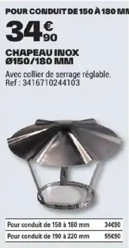 Brico Dépôt CHAPEAU INOX offre