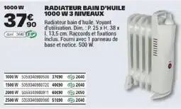 Brico Dépôt RADIATEUR BAIN D'HUILE offre