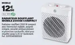 Brico Dépôt RADIATEUR SOUFFLANT MOBILE 2000W COMPACT offre