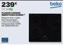 Brico Dépôt Beko Plaque cuisson induction 4 zones offre