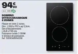 Brico Dépôt DOMINO Vitrocéramique 2 zones offre