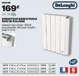 Brico Dépôt DeLonghi Radiateur bain d'huile 1000 W SOLARIE offre