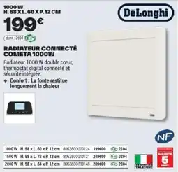 Brico Dépôt DeLonghi Radiateur Connecté Cometa 1000W offre