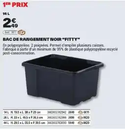 Brico Dépôt Fitty Bac de rangement noir offre