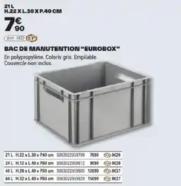 Brico Dépôt EUROBOX BAC DE MANUTENTION offre