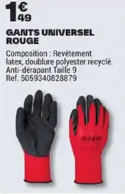 Brico Dépôt site GANTS UNIVERSEL ROUGE offre
