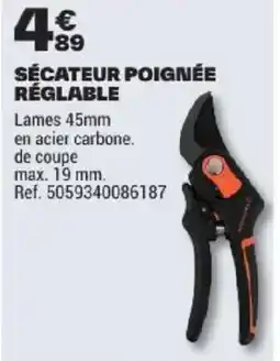 Brico Dépôt SÉCATEUR POIGNÉE RÉGLABLE offre