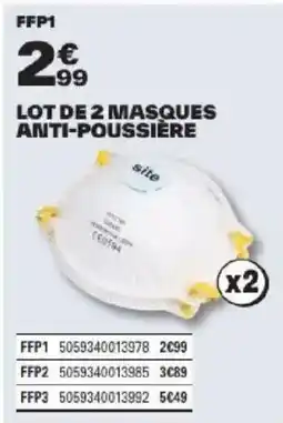 Brico Dépôt site MASQUES ANTI-POUSSIÈRE offre