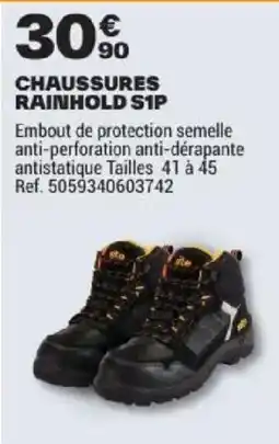 Brico Dépôt Chaussures rainhold s1p offre