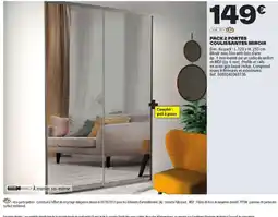 Brico Dépôt PACK 2 PORTES COULISSANTES MIROIR offre