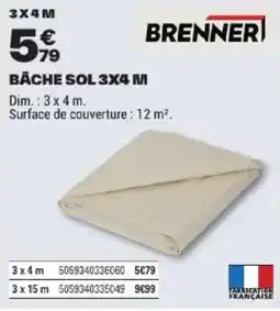 Brico Dépôt BRENNERI BÂCHE SOL 3X4 M offre