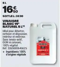 Brico Dépôt Oro Vinaigre blanc 14° offre