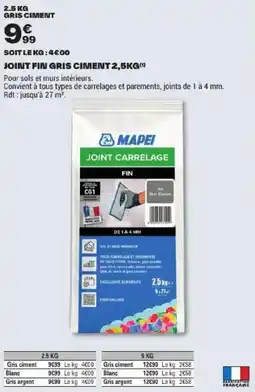 Brico Dépôt MAPEI JOINT CARRELAGE offre