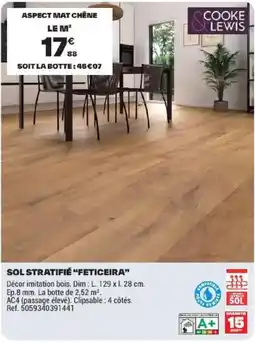 Brico Dépôt COOKE & LEWIS SOL STRATIFIÉ "FETICEIRA" offre