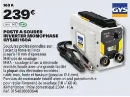 Brico Dépôt GYSGYSMI 160A offre