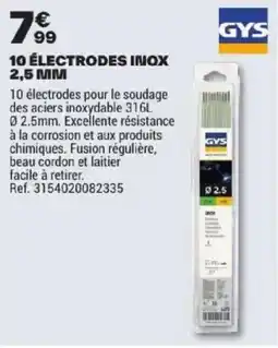 Brico Dépôt GYS ÉLECTRODES INOX offre