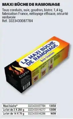 Brico Dépôt ÉCOFEU Maxi bûche de ramonage offre