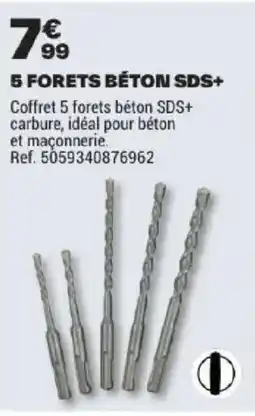Brico Dépôt 5 FORETS BÉTON SDS+ offre