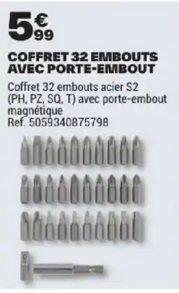 Brico Dépôt COFFRET 32 EMBOUTS offre
