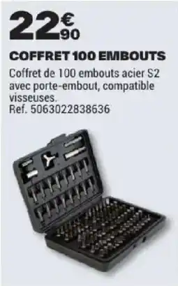 Brico Dépôt COFFRET 100 EMBOUTS offre