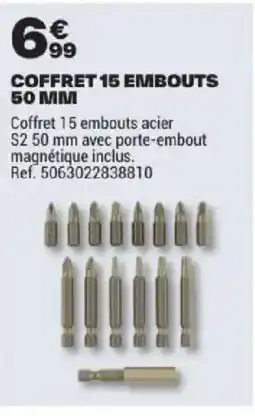 Brico Dépôt COFFRET 15 EMBOUTS 50 MM offre