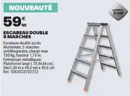 Brico Dépôt ESCABEAU DOUBLE 5 MARCHES offre