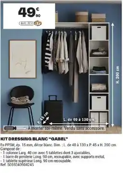 Brico Dépôt KIT DRESSING BLANC "GABEL" offre