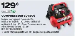 Brico Dépôt Quartz compresseur 1,5cv offre
