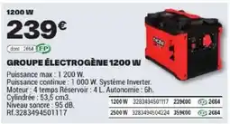 Brico Dépôt Scala Groupe électrogène 1200 W offre