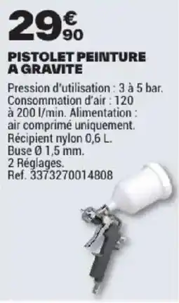 Brico Dépôt PISTOLET PEINTURE A GRAVITE offre
