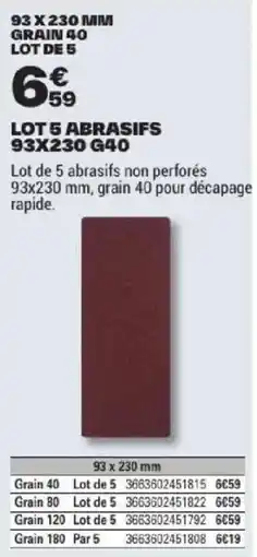 Brico Dépôt ABRASIFS offre