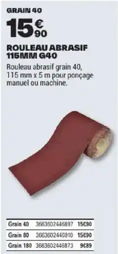 Brico Dépôt Rouleau abrasif 115m g40 offre