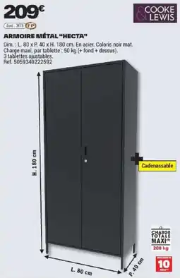 Brico Dépôt COOKE & LEWIS ARMOIRE MÉTAL "HECTA" offre