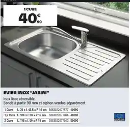 Brico Dépôt JABIRI EVIER INOX offre