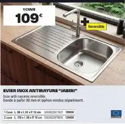 Brico Dépôt JABIRI EVIER INOX ANTIRAYURE offre