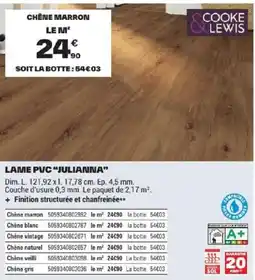 Brico Dépôt COOKE & LEWIS LAME PVC "JULIANNA" offre