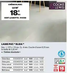 Brico Dépôt COOKE & LEWIS LAME PVC "ELIZA" offre