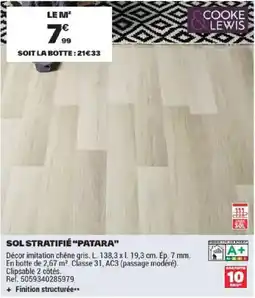 Brico Dépôt COOKE & LEWIS SOL STRATIFIÉ "PATARA" offre