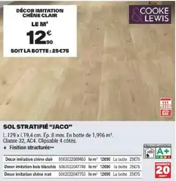 Brico Dépôt COOKE & LEWIS SOL STRATIFIÉ "JACO" offre