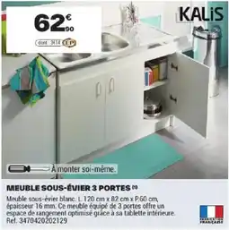 Brico Dépôt KALIS Meuble sous-évier 3 portes offre
