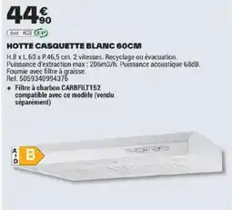 Brico Dépôt HOTTE CASQUETTE BLANC 60CM offre