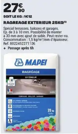 Brico Dépôt MAPEI RAGREAGE EXTERIEUR offre