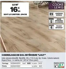 Brico Dépôt COOKE & LEWIS CARRELAGE DE SOL INTÉRIEUR "LALY" offre